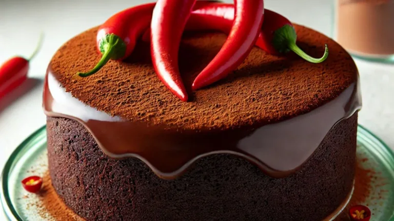 bolo de chocolate com ganache de pimenta