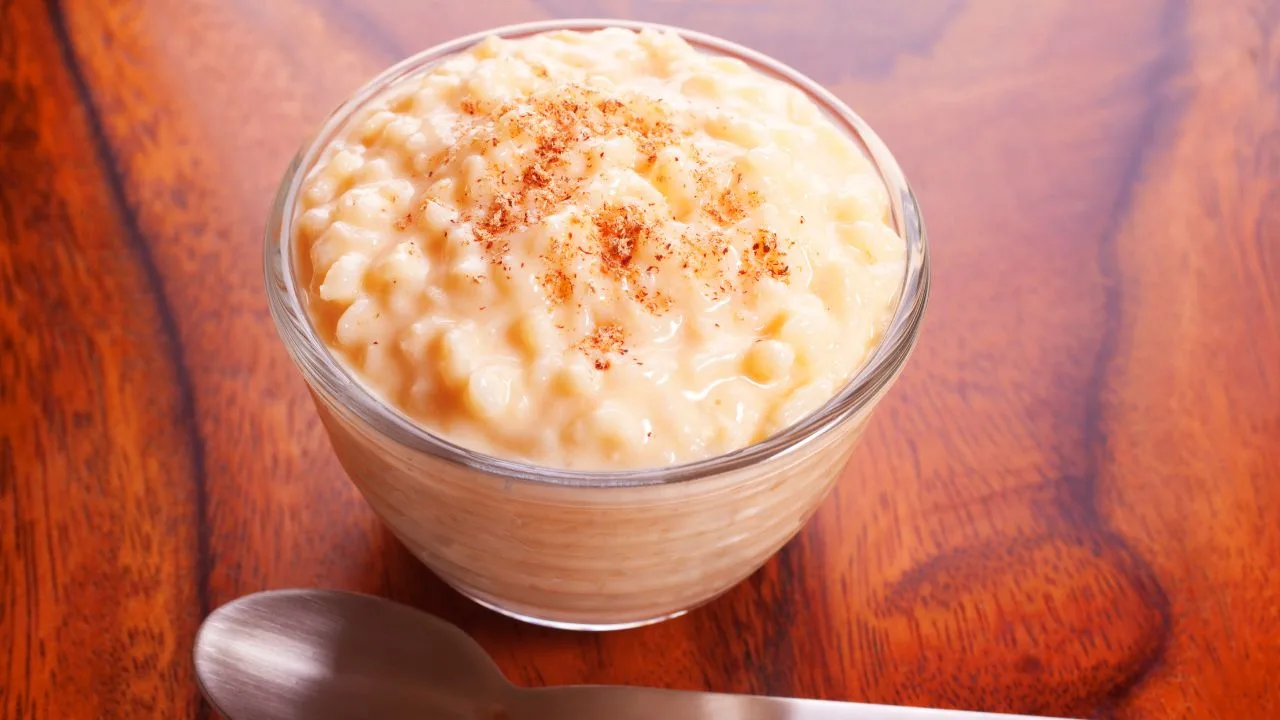 arroz doce cremoso com leite condensado