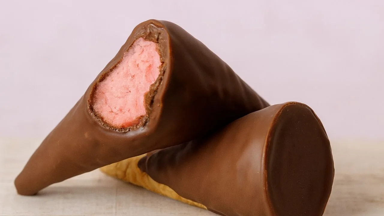 Imagem da Receita de Cone Trufado de Morango.