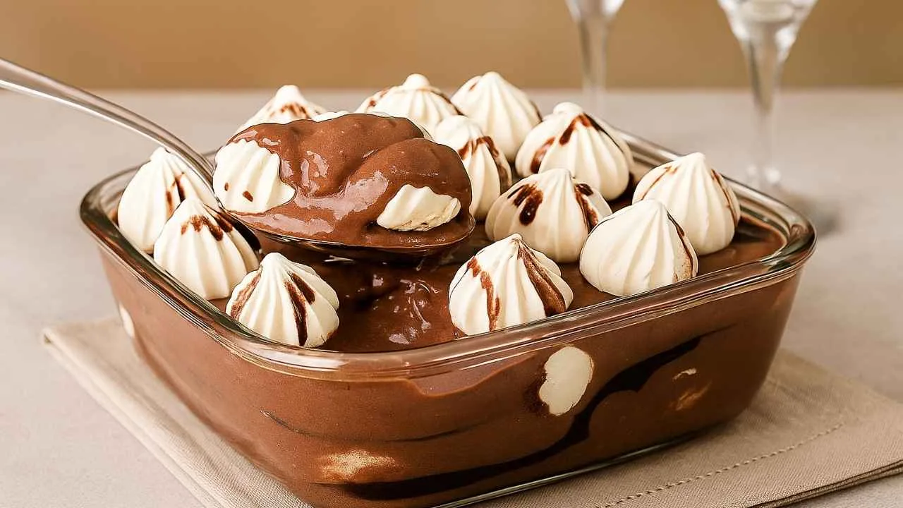 Imagem da Receita de Sobremesa Fácil com Suspiro e Chocolate.