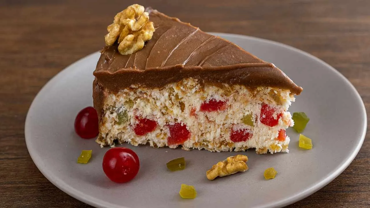 Imagem da Receita de Torta Alemã com Frutas Cristalizadas Para a Ceia de Natal.