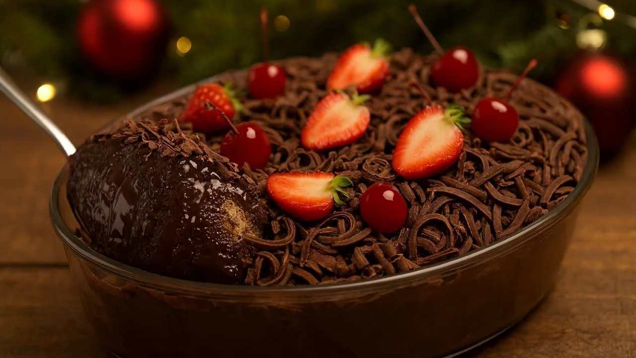 Imagem da Receita de Bombom de Chocotone na Travessa: Sobremesa Chocolatuda de Natal.