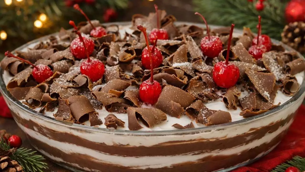 Imagem da Receita de Pavê Floresta Negra para Surpreender na Ceia de Natal.