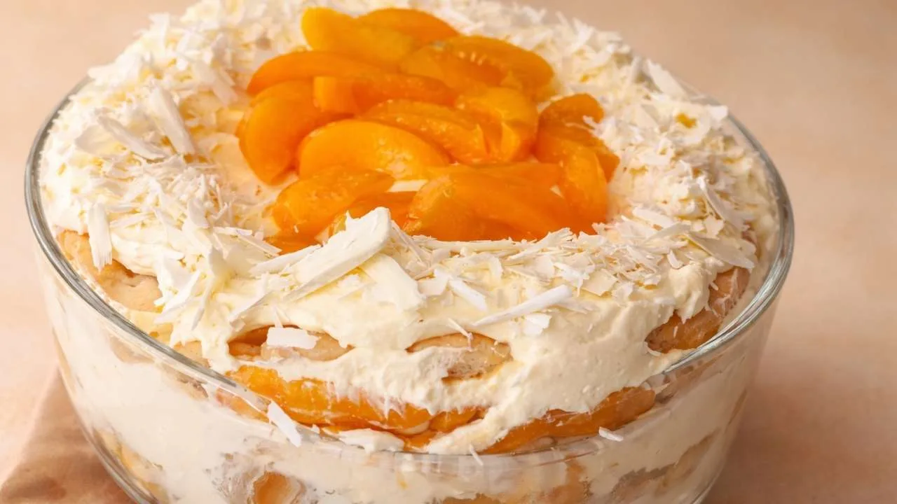 Imagem da Receita de Pavê de Pêssego Sem Fogo.