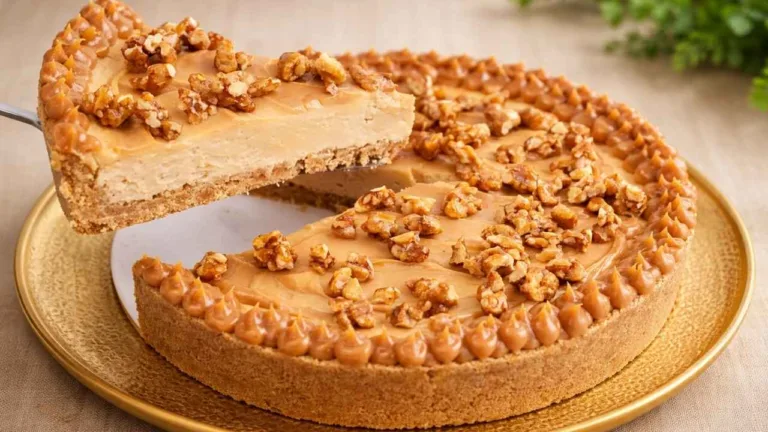 Imagem da Receita de Torta de Doce de Leite com Crocante de Nozes.