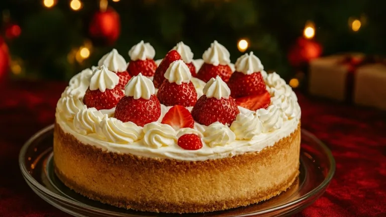Imagem da Receita de Torta de Natal com Morango e Chantilly.