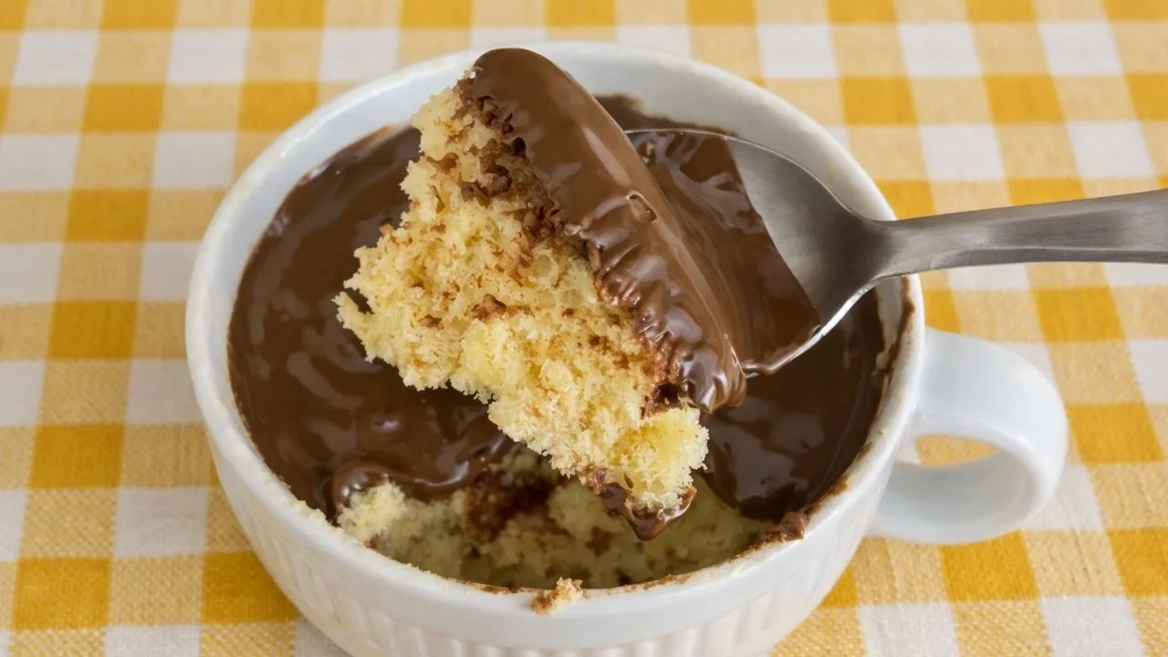 Imagem da Receita de Bolo de Caneca de Ninho com Nutella.