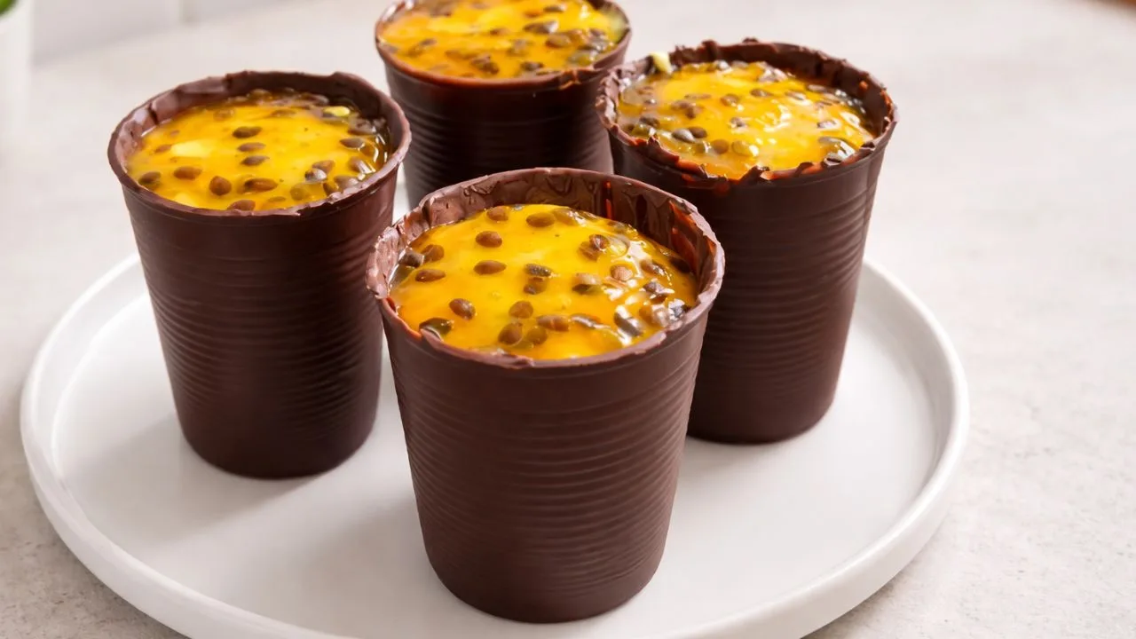 Imagem da Receita de Chocolate com Maracujá: Sobremesa Fácil no Copinho.