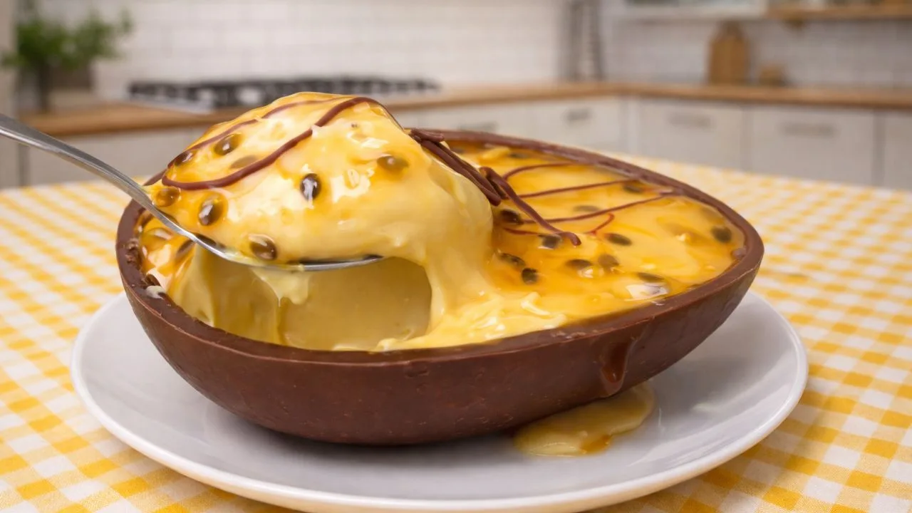 Imagem da Receita de Ovo de Colher com Recheio de Maracujá.