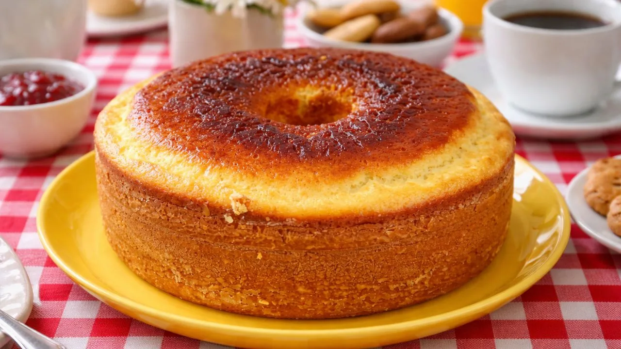 Imagem da Receita de Bolo Fofinho de Queijo com Creme de Leite.