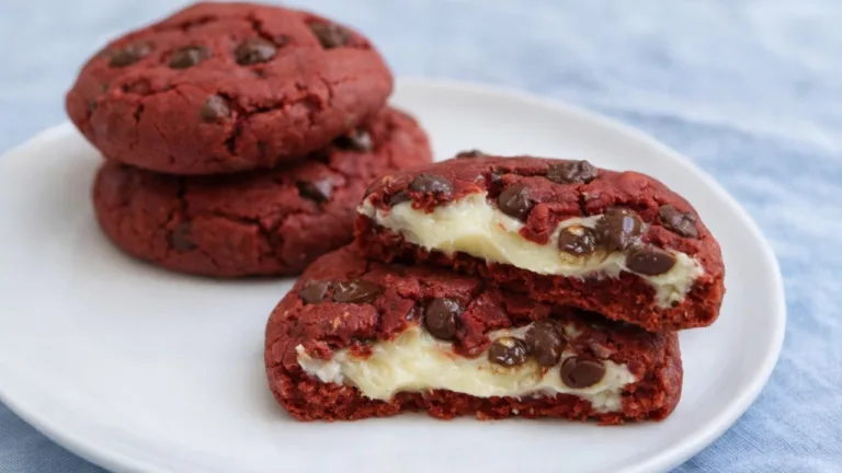 Imagem da Receita de Cookie Red Velvet com Leite Ninho.