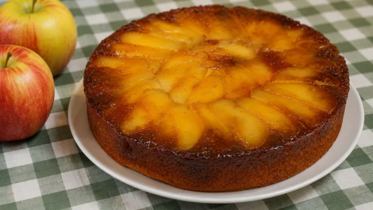 Imagem da Receita de Torta de Maçã Caramelada Invertida.