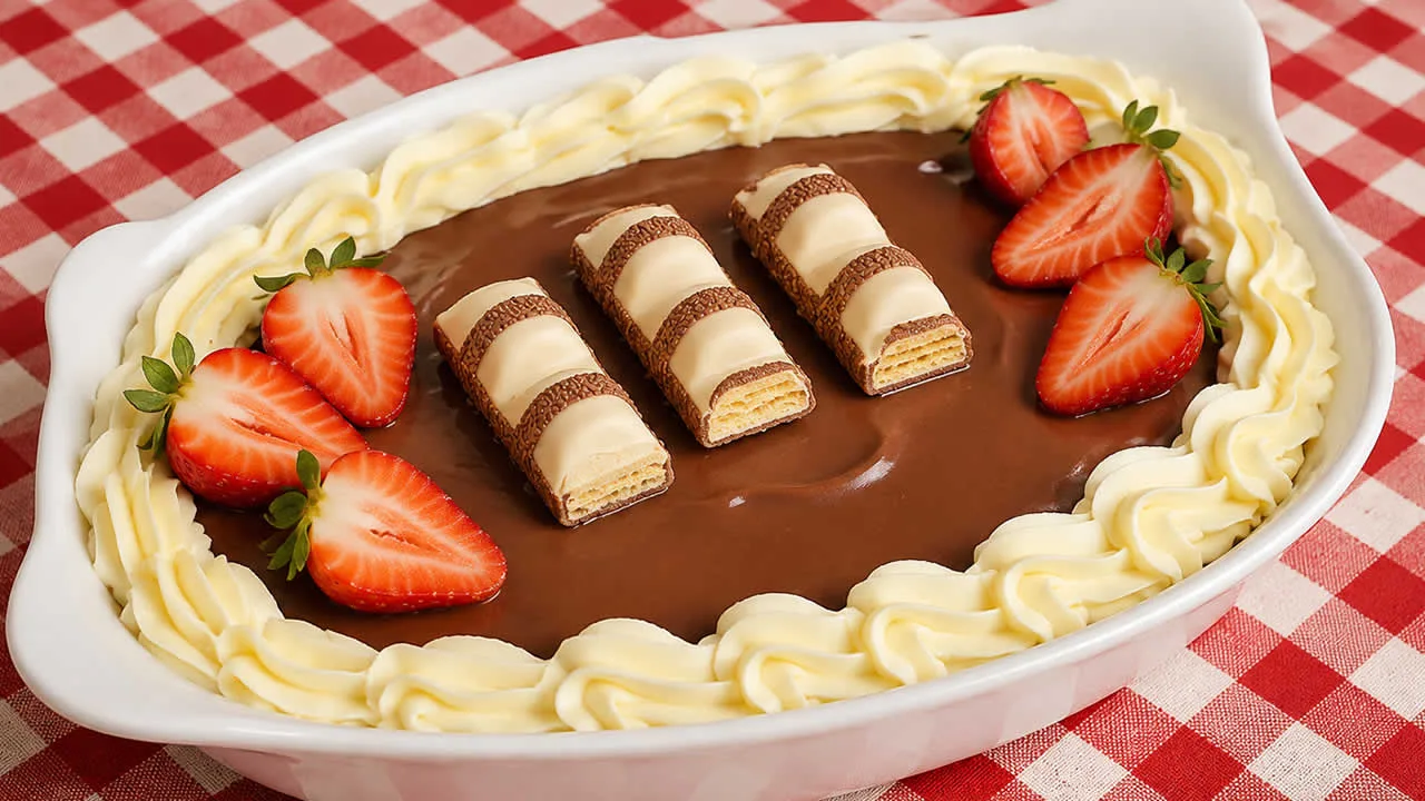 Imagem da Receita de Sobremesa Kinder Bueno com Morango.