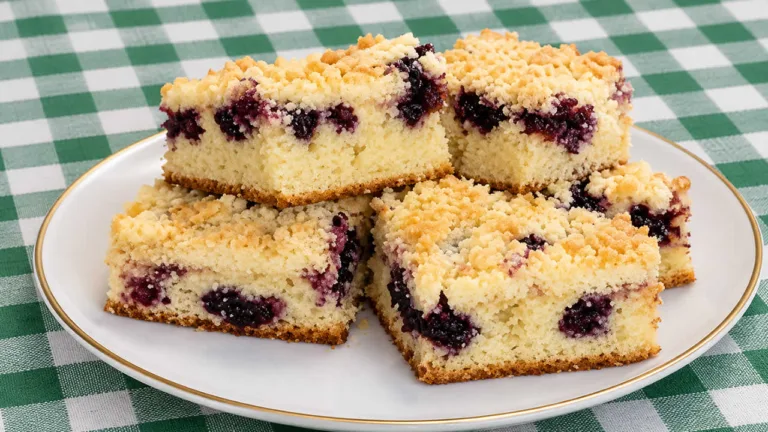 Imagem da Receita de Cuca de Amora Com Farofa.