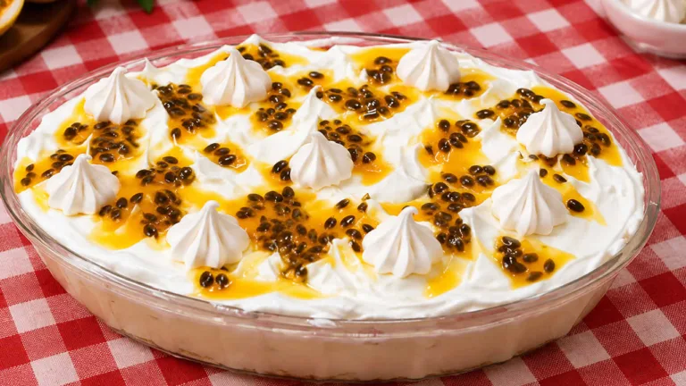 Imagem da Receita de Sobremesa Gelada de Maracujá com Suspiro.