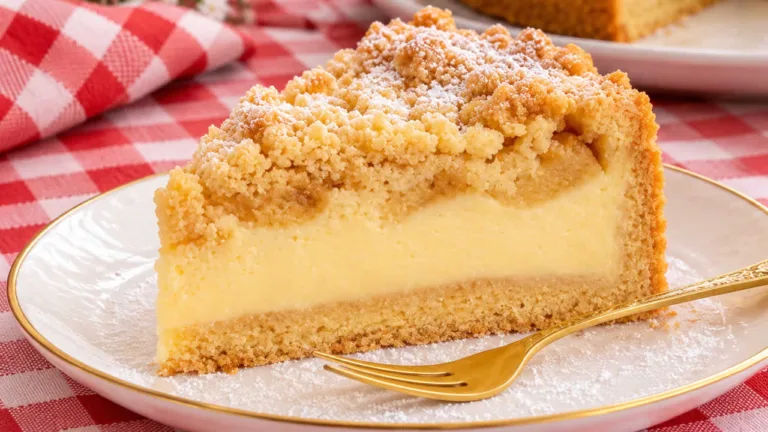 Imagem da Receita de Cuca de Maçã com Creme e Farofa.